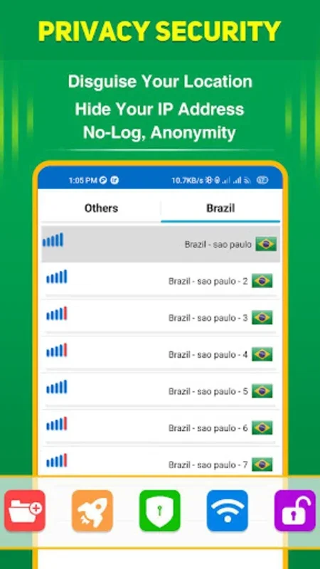 Brazil VPN for Android - Secure and Private Browsing