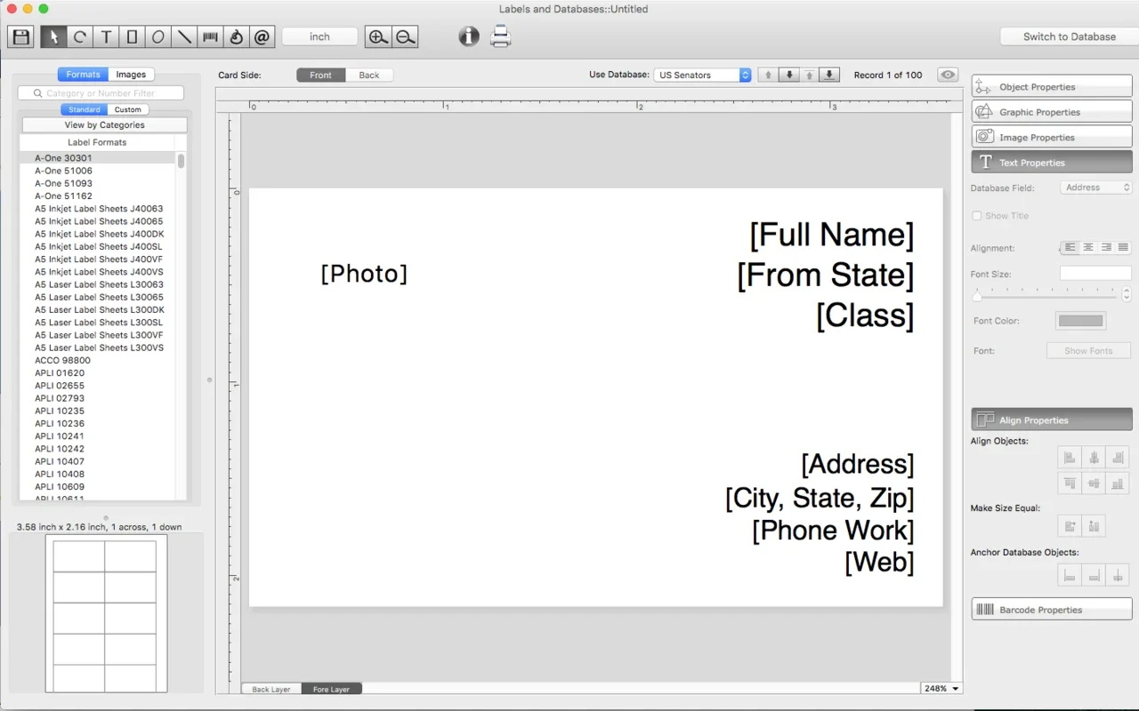 Labels and Databases for Mac: A Versatile Label Design Tool