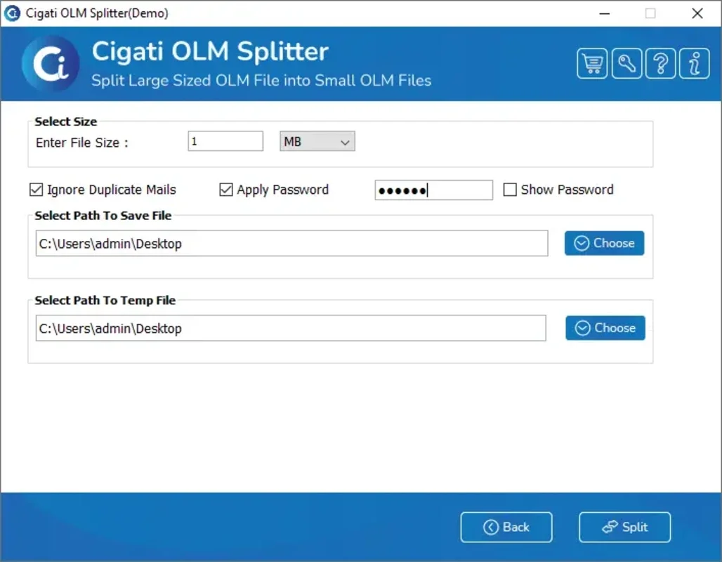 Cigati OLM Splitter for Windows: Efficient File Splitting