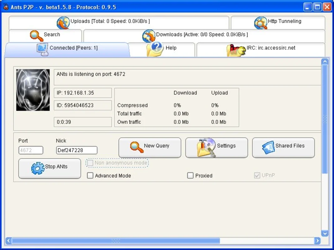 ANts P2P for Windows - Secure P2P File Sharing