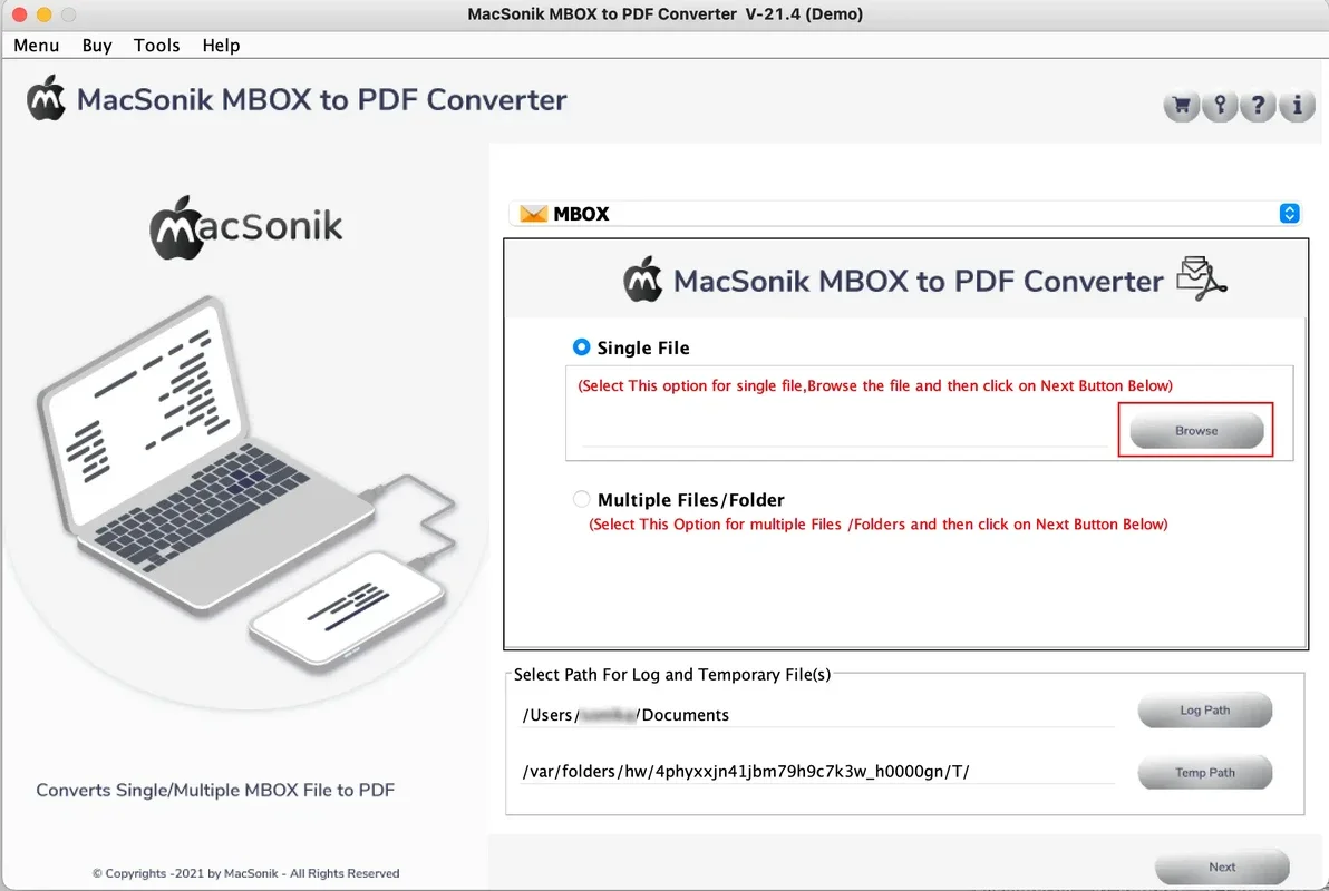 MacSonik MBOX to PDF Converter Tool for Mac - Efficient Conversion