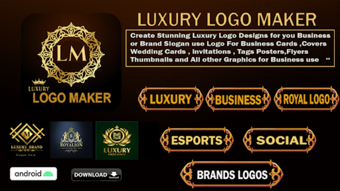 Luxury Logo Maker for Android - Create Professional Logos Easily