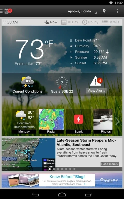 WeatherBug for Android: Comprehensive Weather Info