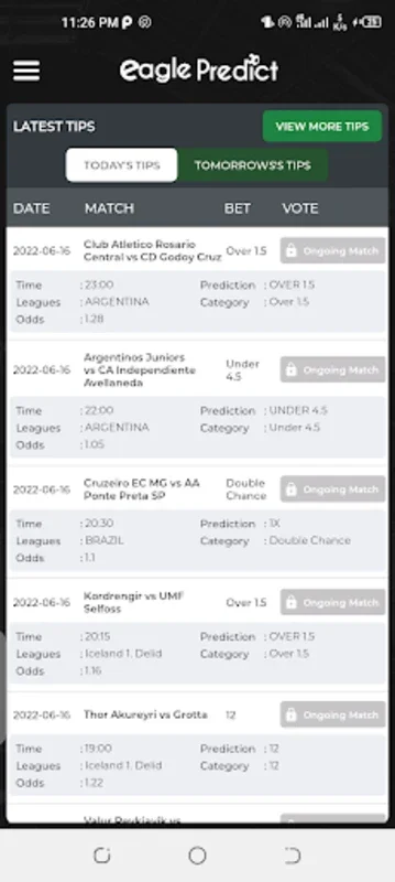 Eagle Predict for Android - Get Accurate Football Betting Tips