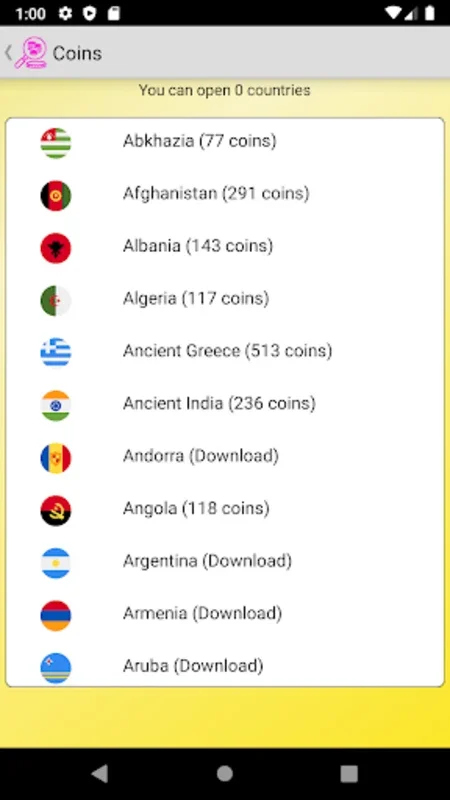 Coins of the World Collection for Android - No Downloading Required