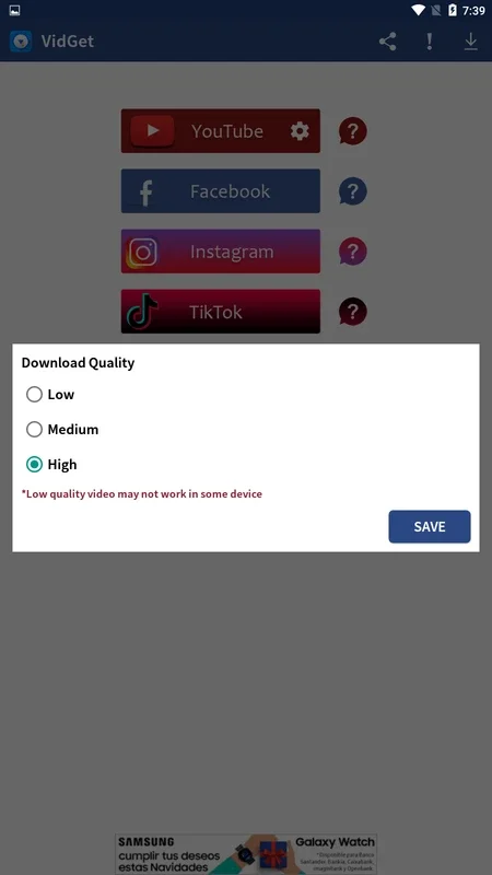 VidGet - Download Videos from Multiple Platforms for Android