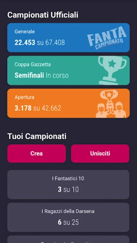 Fantacampionato Gazzetta for Android - Immersive Fantasy Football