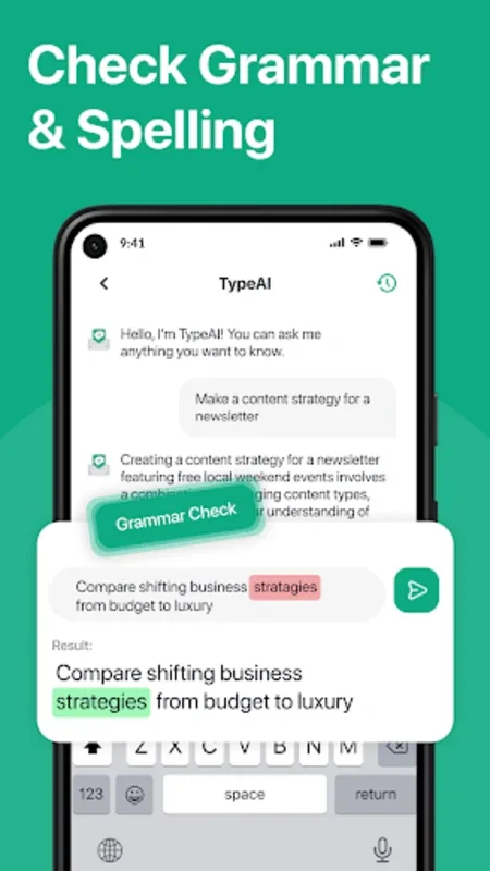 TypeAI AI Keyboard for Android - Advanced Writing Assistance