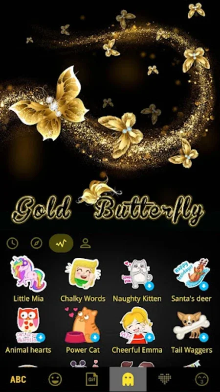 GoldButterfly Keyboard Theme for Android - Elegant and Functional