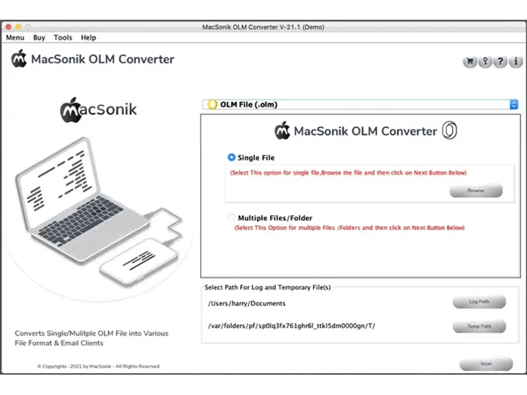 MacSonik OLM Converter for Mac - Efficient File Conversion