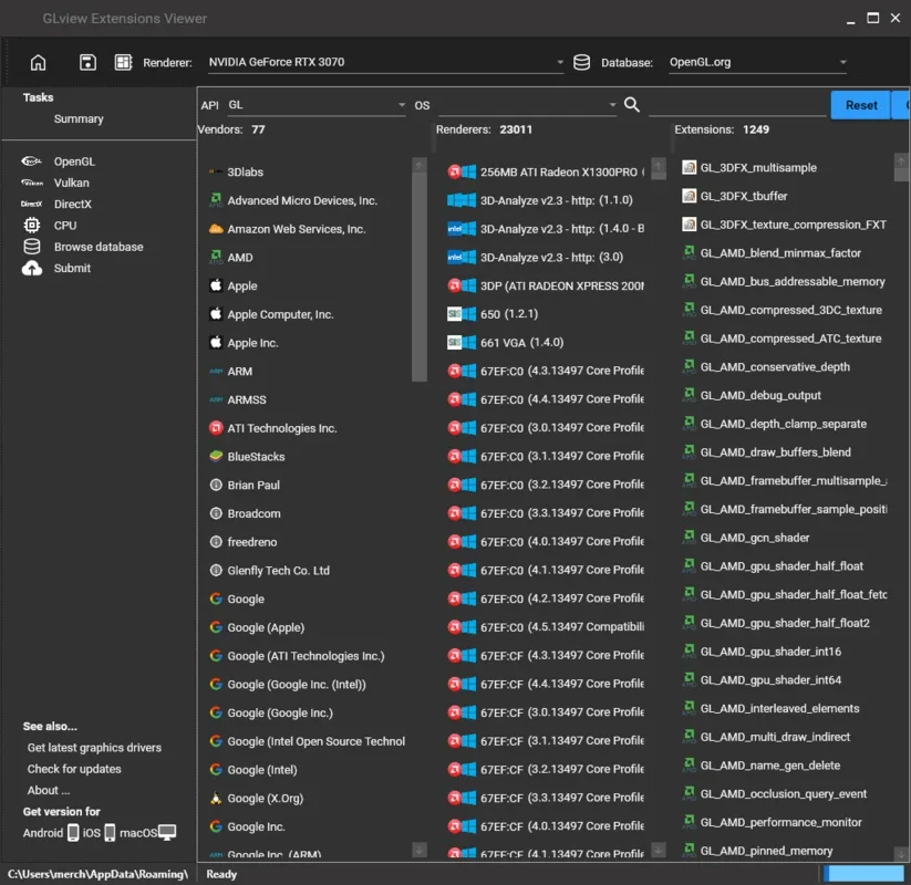 GLview for Windows - Graphics Diagnostic and Optimization