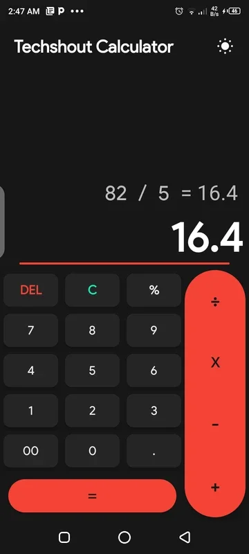 Techshout Calculator for Android: Simple Math Solution