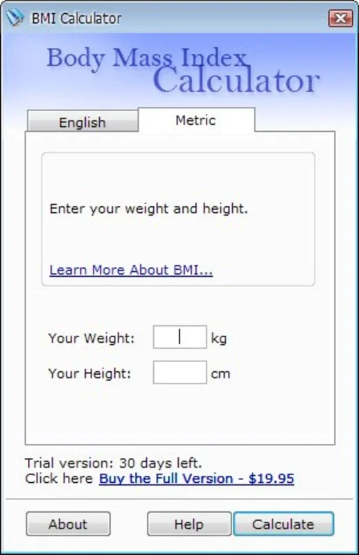 BMI Calculator for Windows - Free and Easy to Use