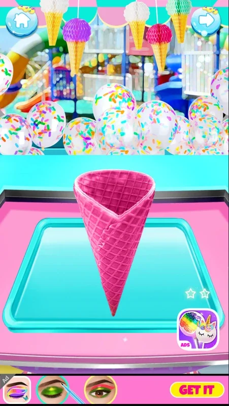 RainbowIceCream-UnicornPartyFoodMaker for Android: Create Magical Party Food