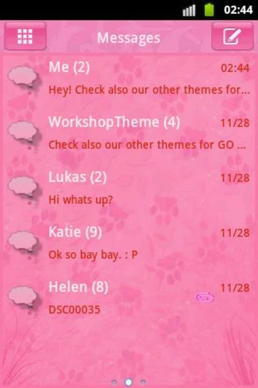 Pink 2 GO SMS PRO Theme for Android - Enhance Messaging