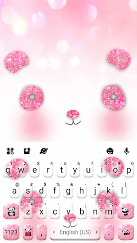 Glitter Pink Panda Keyboard Th for Android - Enhance Typing