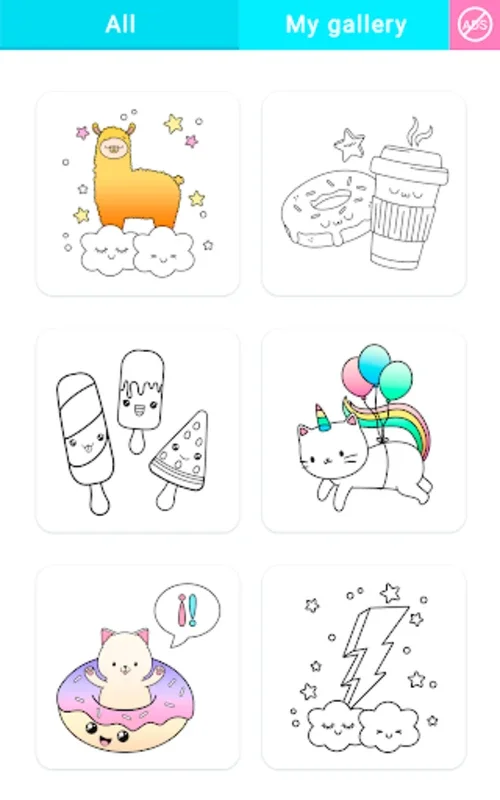 Gradient Kawaii Coloring Book for Android - Unleash Creativity