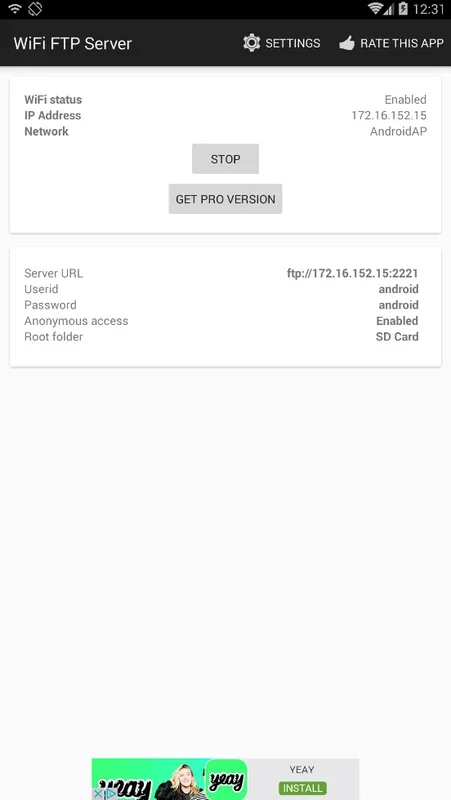Wifi FTP Server for Android - Easy File Transfer