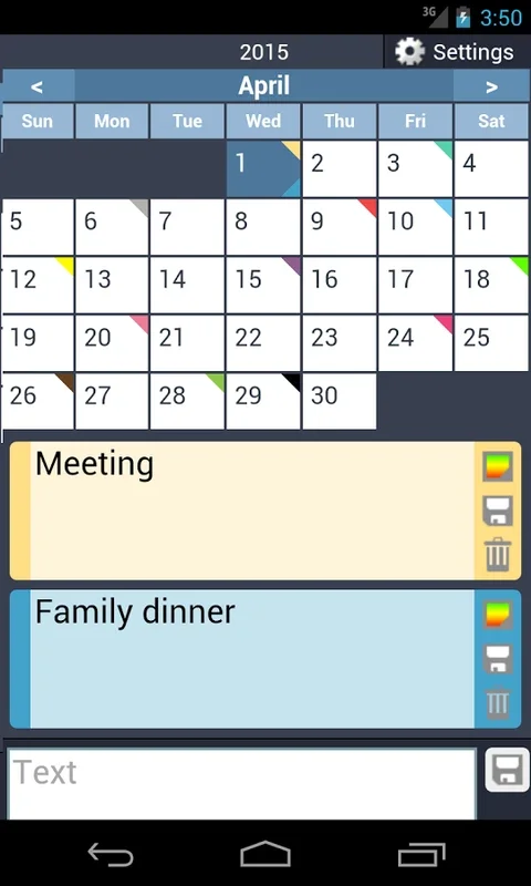 Calendar with colors for Android - Intuitive Scheduling