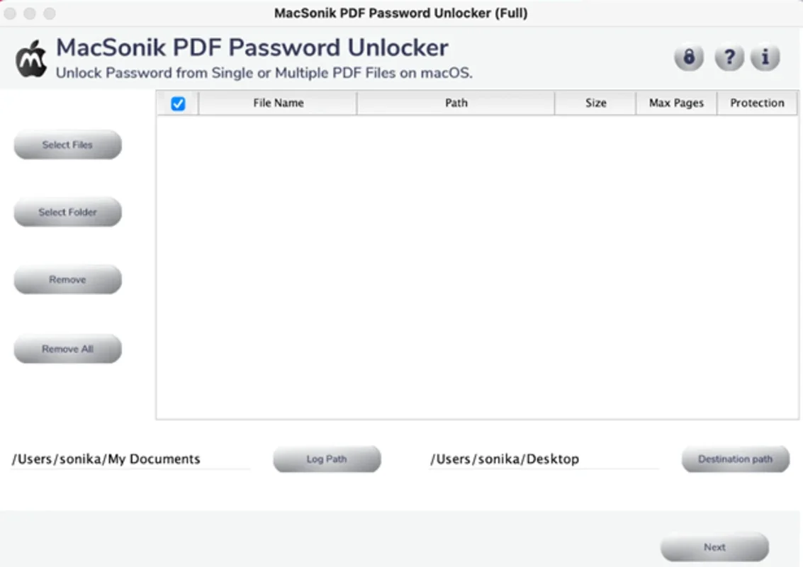 MacSonik PDF Unlocker for Mac - Unlock PDFs Efficiently