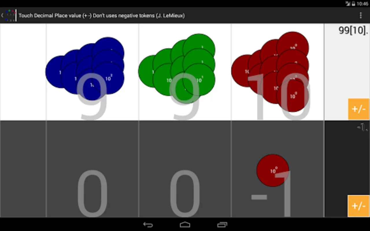 Touch decimals Place value for Android - Enhance Decimal Understanding