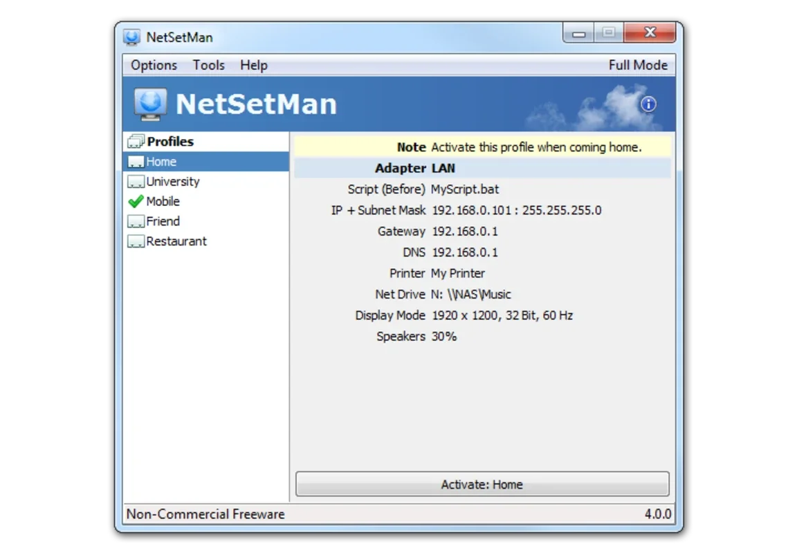 NetSetMan for Windows - Easily Manage Network Configurations