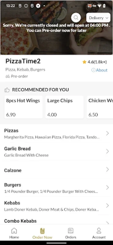 PizzaTime2 for Android - Seamless Meal Ordering