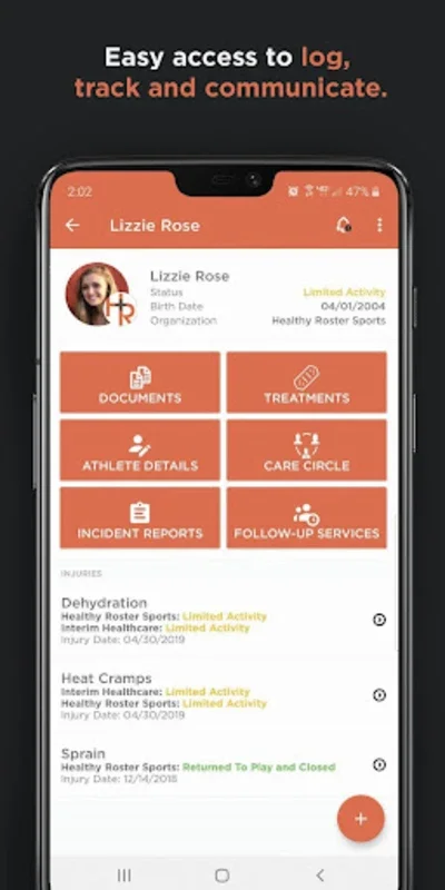 Healthy Roster for Android: Streamlining Athlete Care