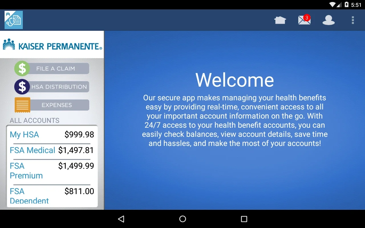 KP HRA/HSA/FSA Balance Tracker for Android - Manage Healthcare Finances