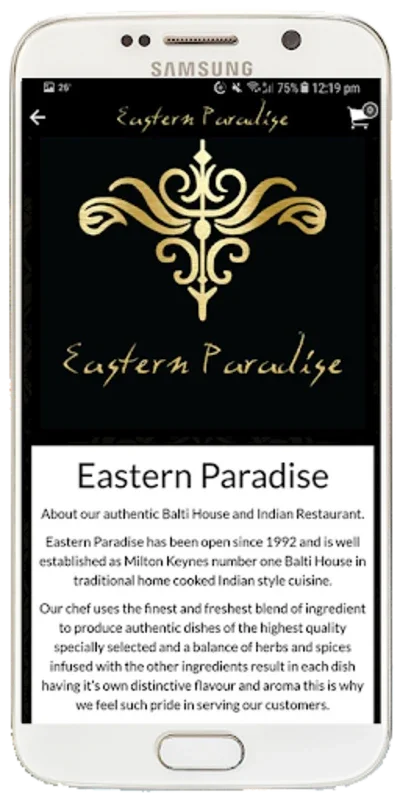 Eastern Paradise for Android - Authentic Indian Cuisine