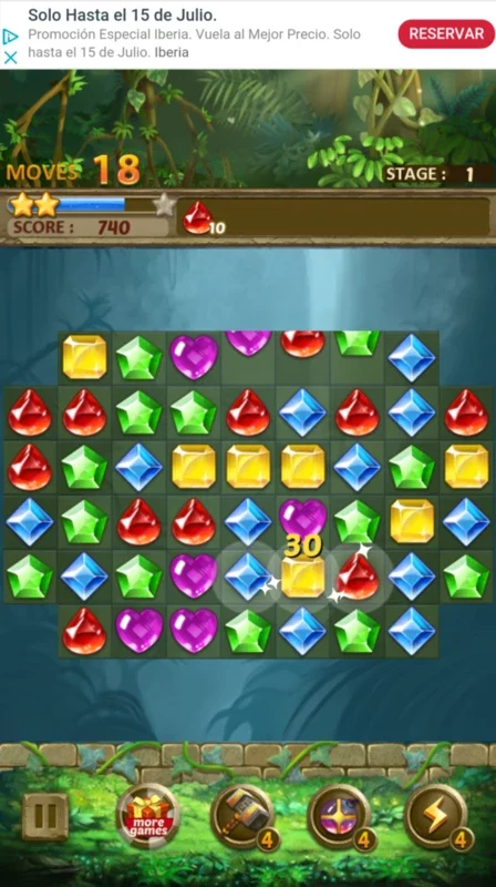 Jewels Jungle for Android - Fun Match 3 in a Jungle Setting