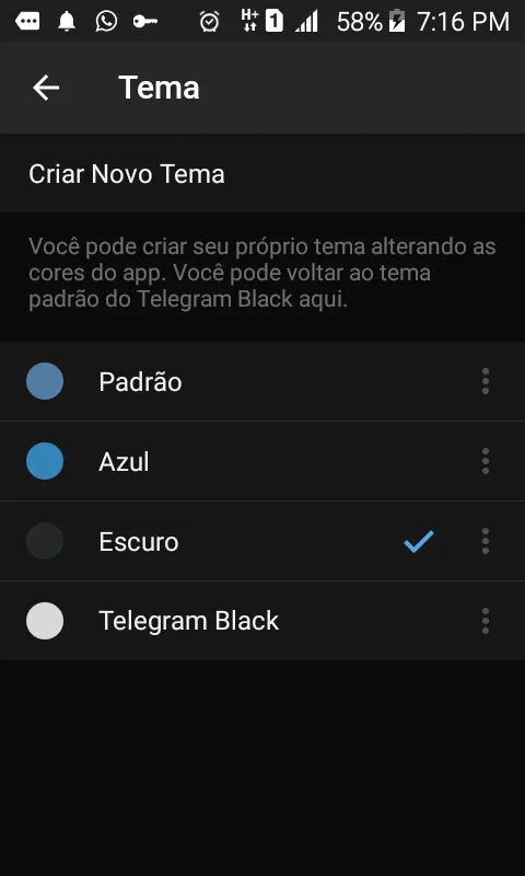 Telegram Black for Android - Darken Your Telegram Interface