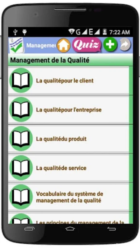 Management de la qualite for Android - Quality Management Learning