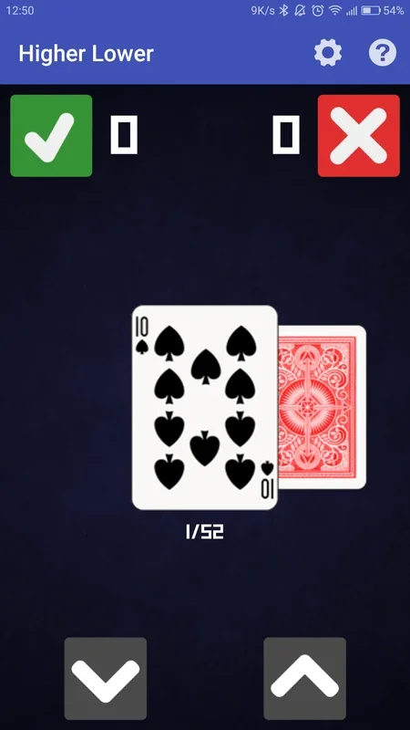 Higher Lower for Android - Simple Card Game Fun
