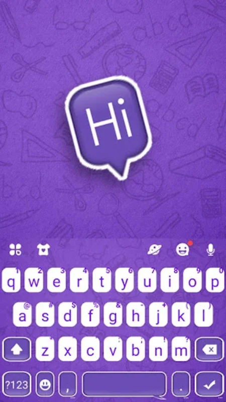 SMS Chat Purple Theme for Android: Customizable Keyboard