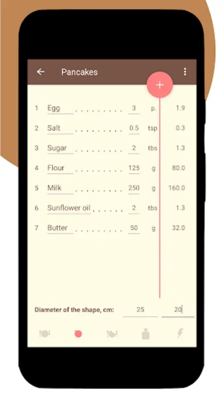 Calculation of Recipes for Android: Culinary Aid