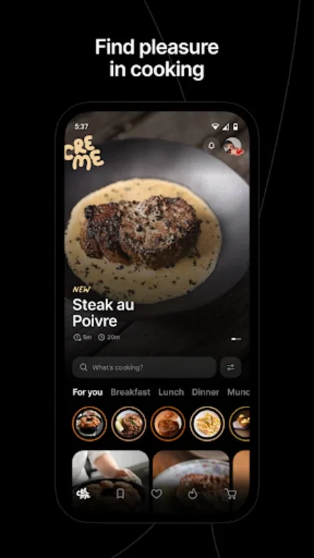 CREME for Android - Free Step-by-Step Video Recipes