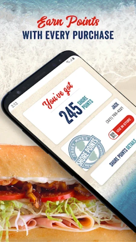 Jersey Mike for Android - Order Custom Sandwiches & Earn Rewards