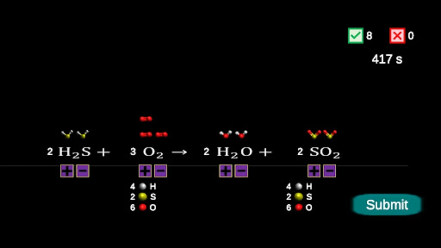 Chemical Equations - Game for Android - Master Equation Balancing