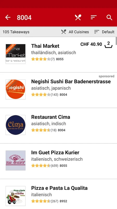 EAT.ch for Android - A World of Cuisines at Your Fingertips