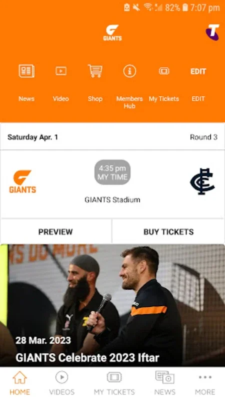 GWS Giants for Android - Stay Updated with AFL Action