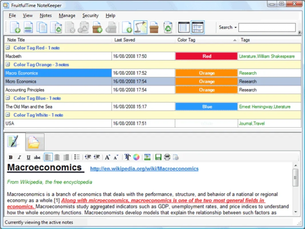 FruitFulTime Notekeeper for Windows - No Download Fees