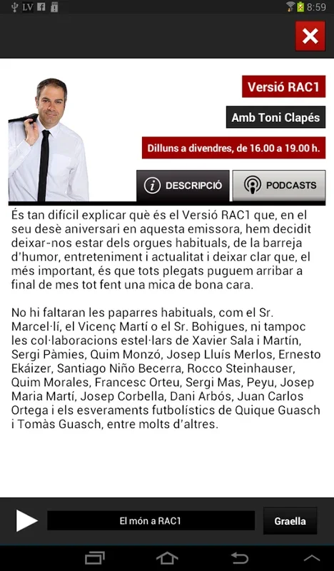 RAC1 for Android: Seamless Audio Entertainment