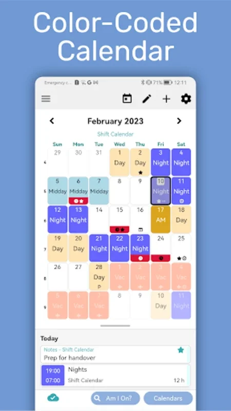 myShiftPlanner for Android - Ideal for Shift Workers