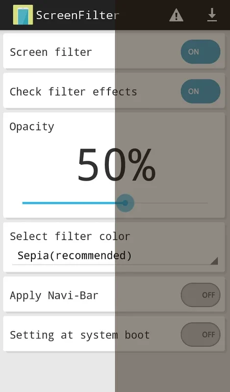 ScreenFilter for Android - Reduce Eye Strain