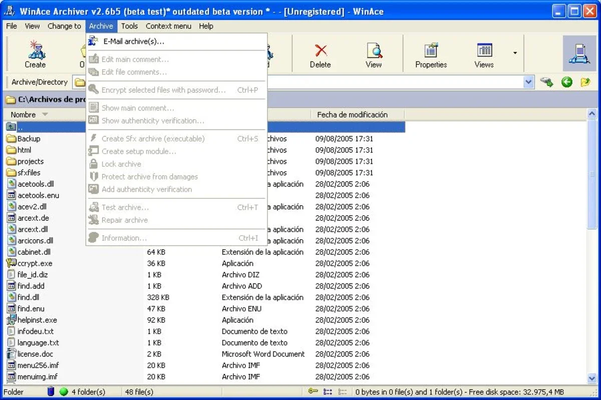 WinAce: Comprehensive File Compression and Extraction for Windows