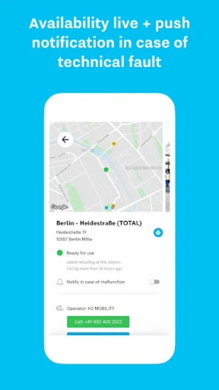 H2.LIVE – For Clean Drivers for Android: Real-Time Hydrogen Station Locator