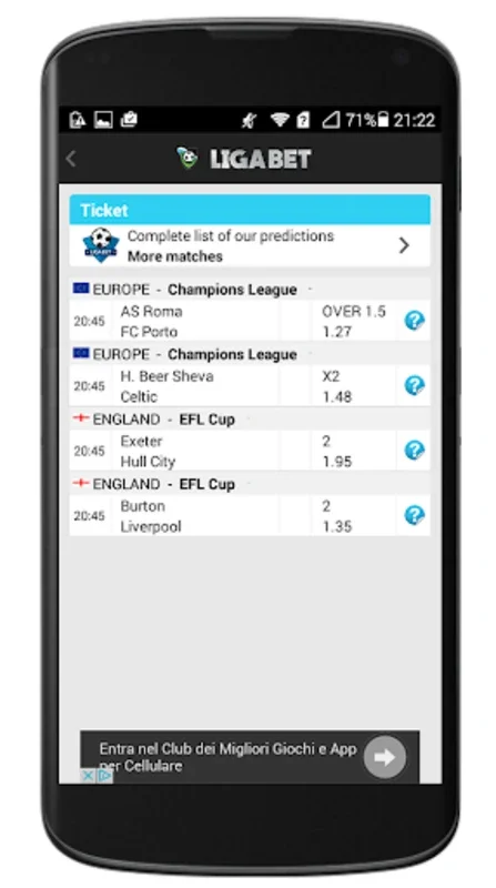 LigaBET for Android - The Ultimate Sports Betting Analyzer