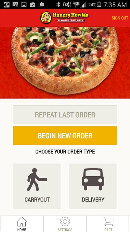 Hungry Howies Pizza for Android - Enjoy Unique Flavored Crusts