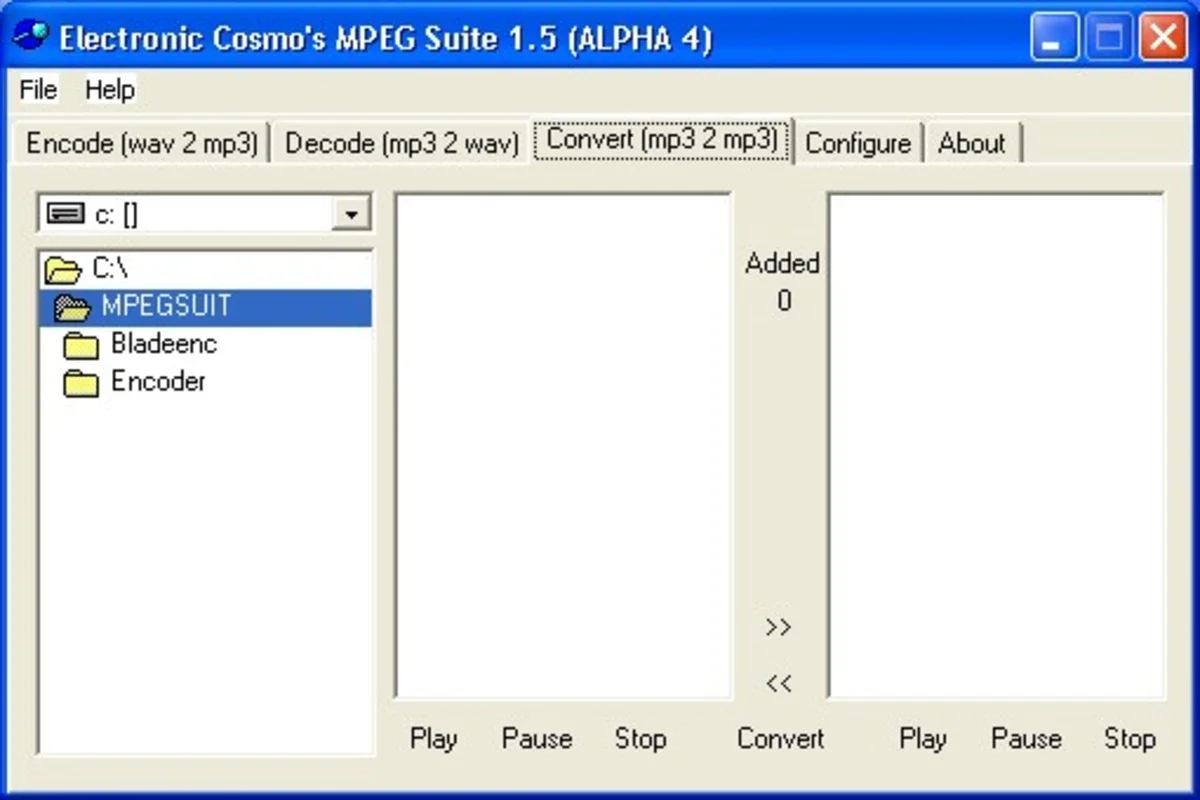 Electronic Cosmos Mpeg Suite for Windows - Efficient MP3 Conversion